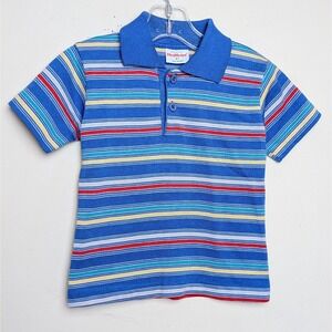 Vintage Healthtex 80s Colorful Striped Polo Shirt Unisex Toddler Size 4T